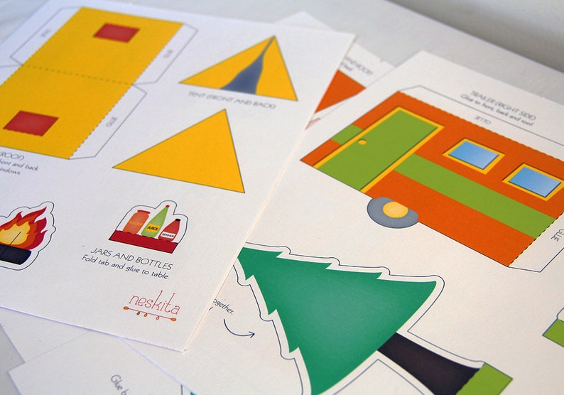 Printable Camping Set PDF Paper Craft (Instant Download) - Etsy