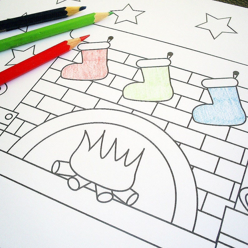 Printable Coloring Pages Christmas - Etsy