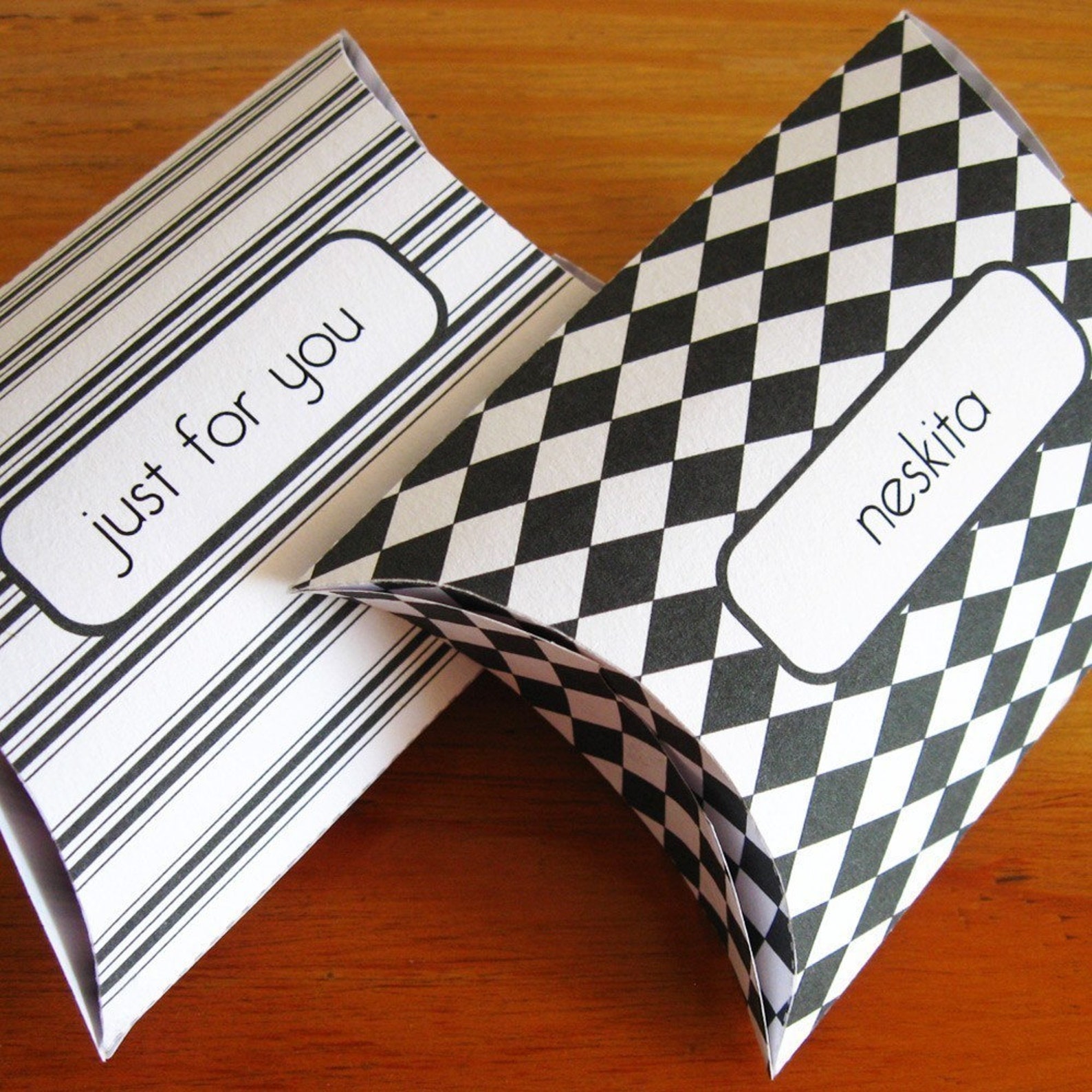 Printable Pillow Box Custom Text and Pattern Etsy