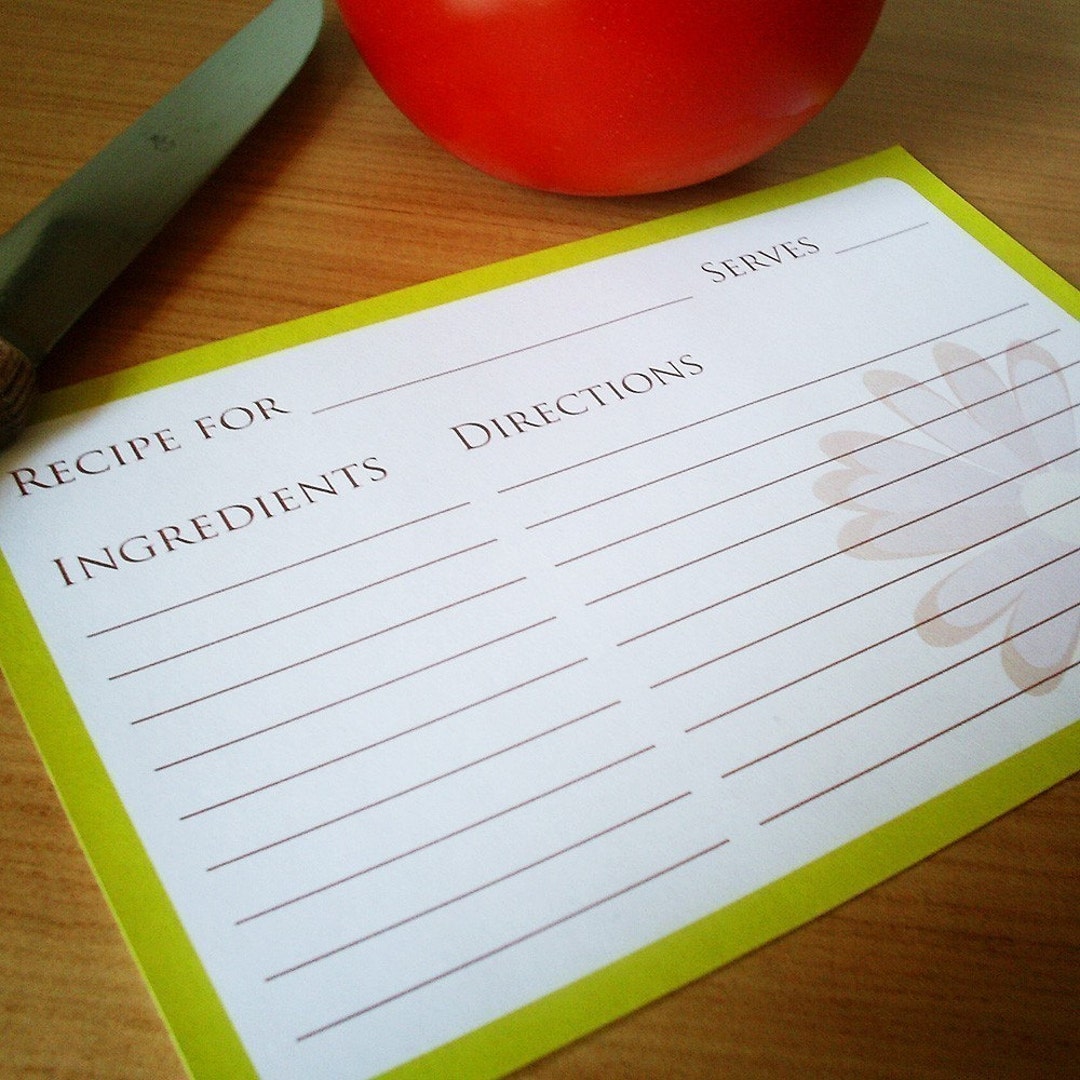 Printable Recipe Cards - Etsy