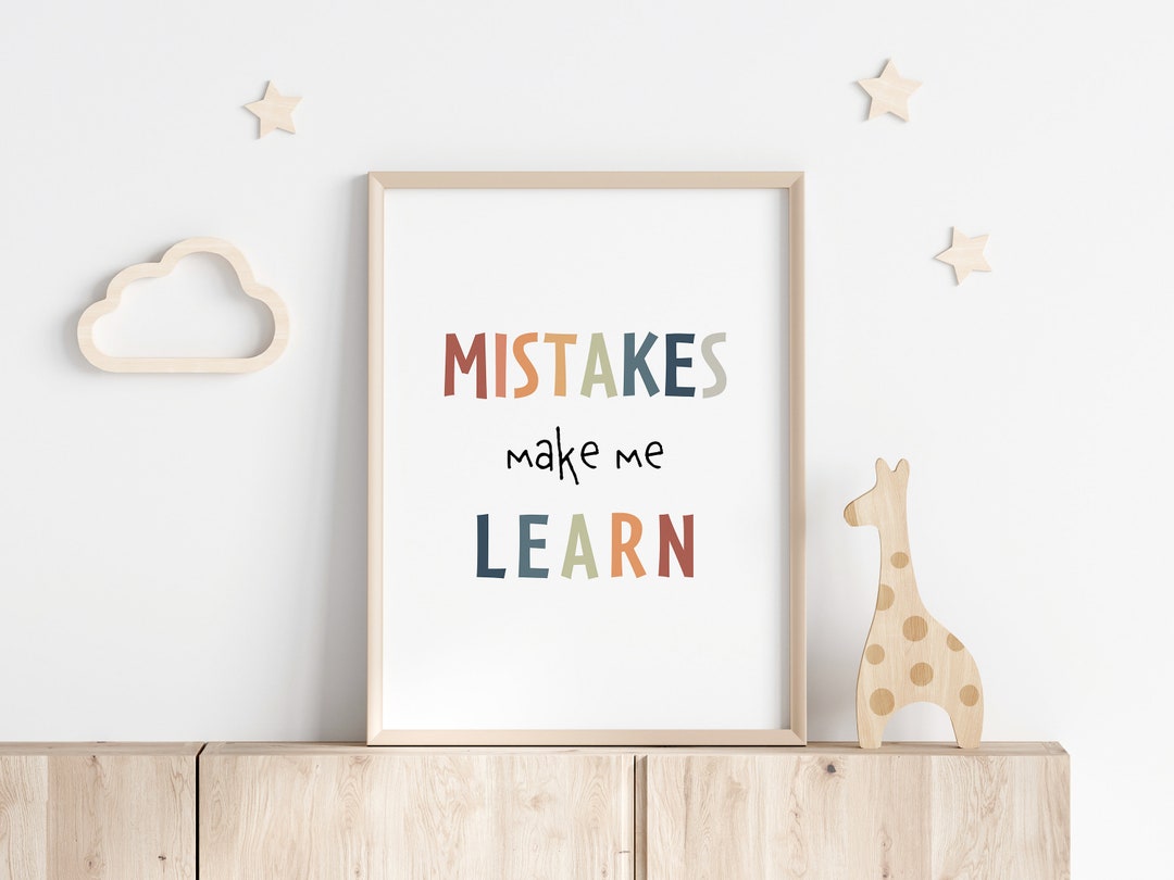 Mistakes Educational Image Printable Wall Art | Mistakes Make Me Learn Poster | Educational Quote ...