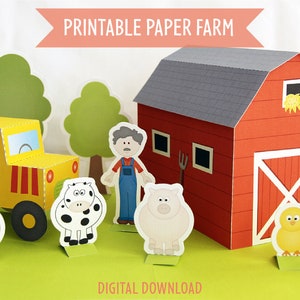 Craft Kits for Kids Paper Farm Digital Download Gifts for Kids image 1