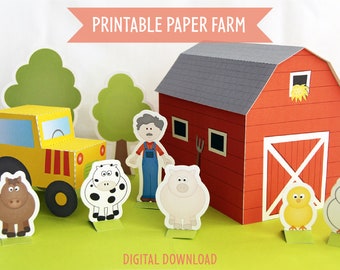 Craft Kits for Kids | Paper Farm | Digital Download | Gifts for Kids