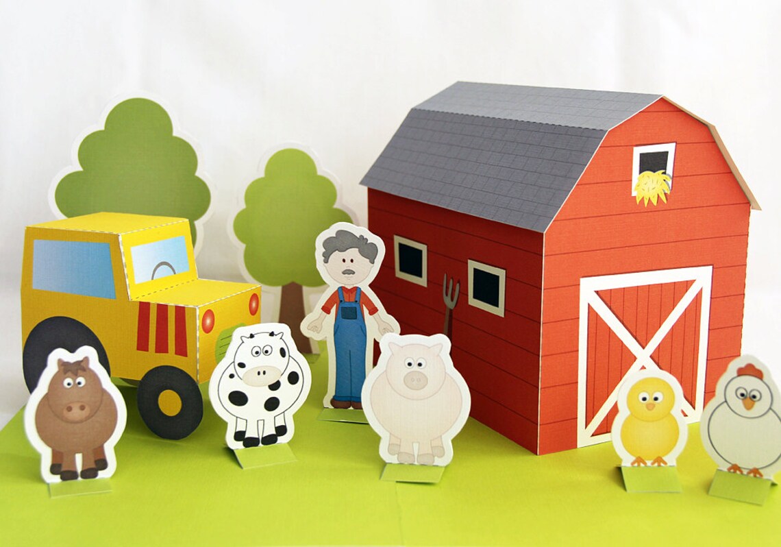 Printable Farm PDF Paper Craft - Etsy