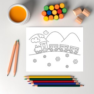 Printables for Children Set of 5 Vehicle Coloring Pages Toddler Printables Instant Download image 2