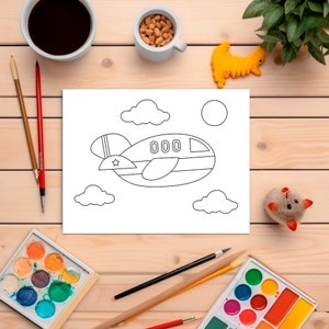 Printables for Children Set of 5 Vehicle Coloring Pages Toddler Printables Instant Download image 3