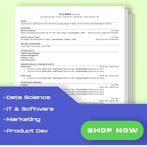 Resume Templates Pack for Entry Level: IT, Marketing, Software, Design, UI/UX
