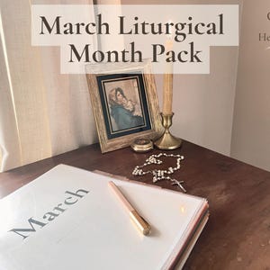 März Liturgischer Monatspaket | Katholische Familienglaubens-Sammelmappe | Druckbare Devotionalien- und Aktivitätsseiten