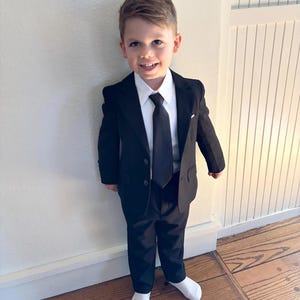 Boys Suits,boy3 Piece set,Slim Fit Suit Set,Kids Dresswear,Ring Bearer Outfit for Boy,Boy Black Suits set,baby set for wedding,Kids suits