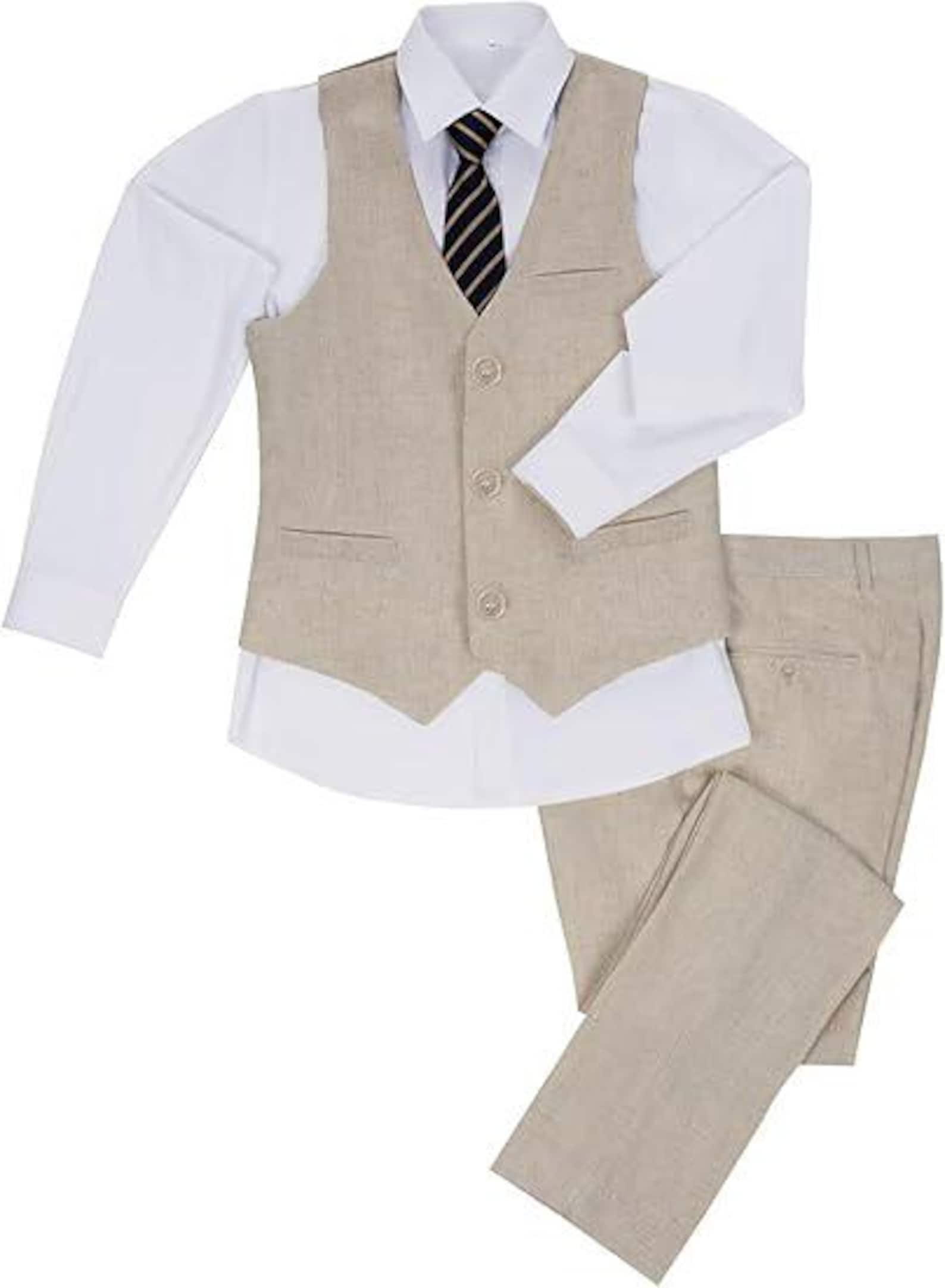 Linen Boys Summer Slim Fit 2 Pieces Linen Suit Jacket Pant – YuanLu Linen Boys Summer Slim Fit 2 Pieces Linen Suit Jacket Pant – YuanLu