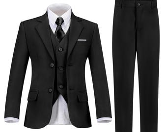 Boy suits-Boy suit set-Boys&#39; Suit-Slim Fit 5 Pieces-Formal Suit Sets for Boy-Wedding Boy Ring Bearer Suit-Teen Toddler Boy Dress-Suit Outfit