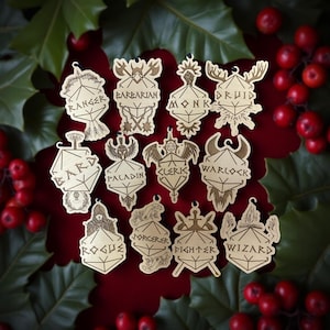 DnD Class Character Ornaments 12 Designs