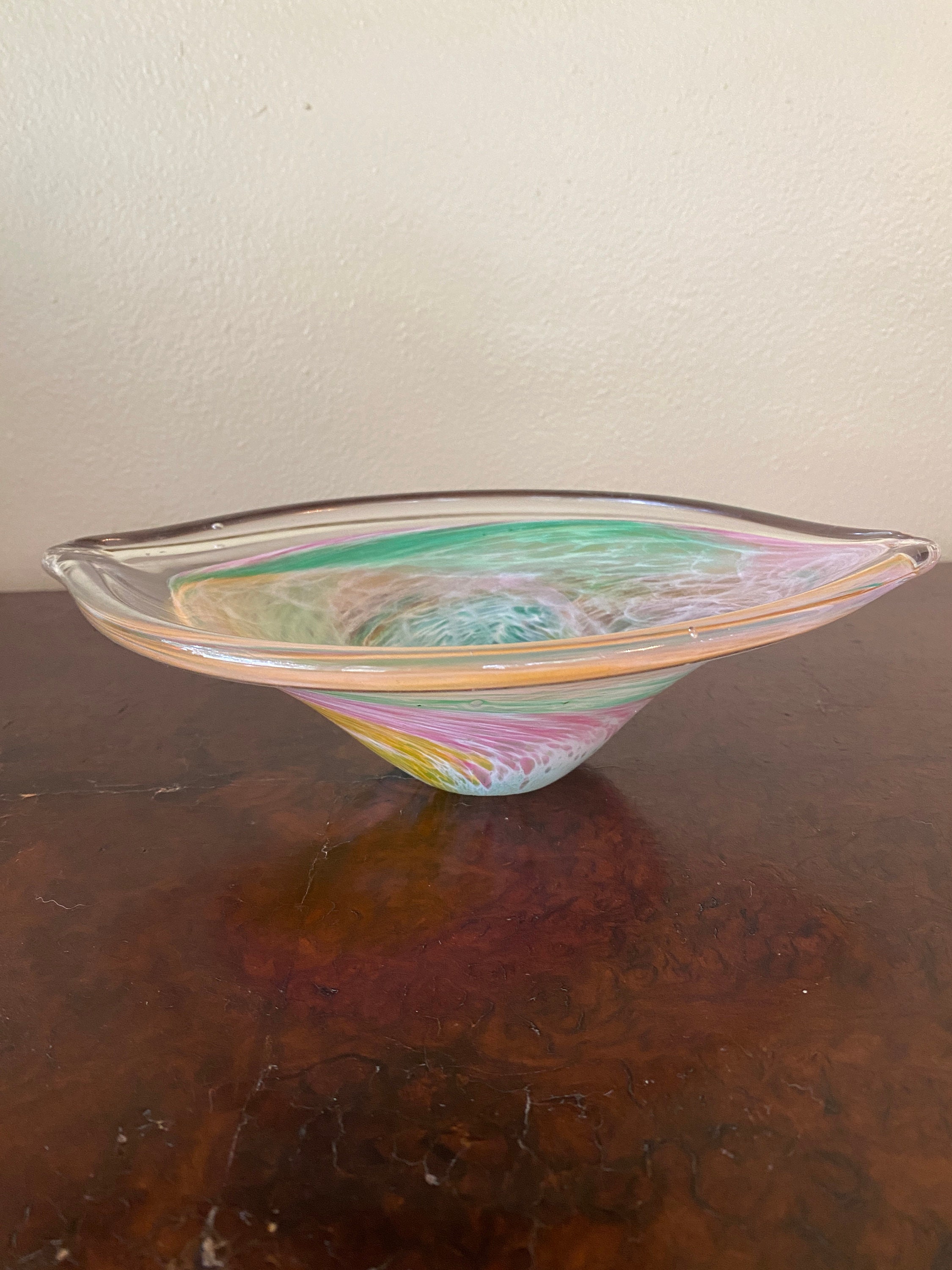 Smoked Murano Glass Centerpiece with Pearled Spirals - Artisanal