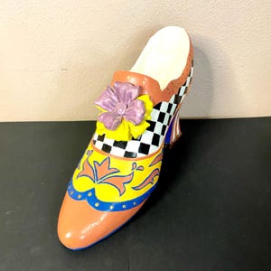 Whimsical Victorian Shoe Sculpture Doorstop Cast Plaster Art Gallery Milson & Louis Style