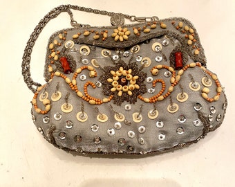 Vintage bead purse Moni Conture clutch evening bag
