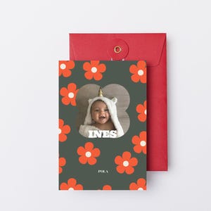 Faire-part de Naissance Fleurs Pola Personnalisable pour Enfant – Une Carte Unique et Mémorable pour annoncer la venue de votre bébé