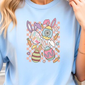 Easter Bunny Shirt, Happy Easter Tee, Cute Easter Gift for Women, Colorful Peeps Shirt, Adorable Bunny Shirt, Festive Spring Outfit