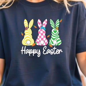 Easter Bunny Shirt, Happy Easter Tee, Cute Easter Gift for Women, Colorful Peeps Shirt, Adorable Bunny Shirt, Festive Spring Outfit