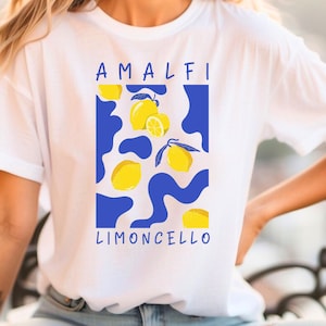 T-shirt limoncello, verfrissend grafisch shirt citroen, Italiaans zomershirt, cadeau voor citroenliefhebbers, vakantie-T-shirt Italië, cocktailshirt