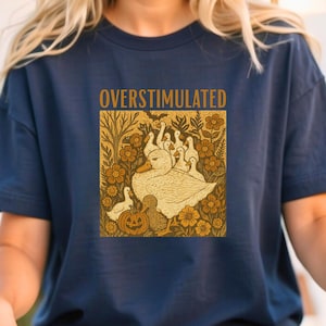 Overstimulated Mama Duck Shirt, 100% Cotton Comfort Colors® Farm Animal Graphic Tee, Homeschool Mom Life Tee, Cottagecore Mother&#39;s Day Gift