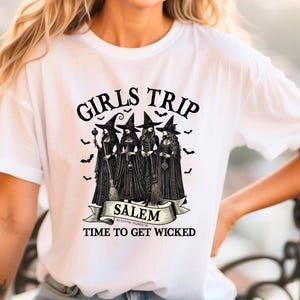 Girls Trip Salem Sweatshirt, Halloween Shirt, Retro Halloween T Shirt, Halloween Witch Sweatshirt, Salem Massachusetts, Salem Witch