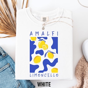 T-shirt limoncello, verfrissend grafisch shirt citroen, Italiaans zomershirt, cadeau voor citroenliefhebbers, vakantie-T-shirt Italië, cocktailshirt
