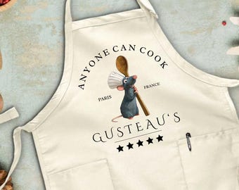 Delantal de Gusteau para todos los gustos, delantal de chef divertido, delantal de regalo para amantes de la cocina, delantal con humor culinario, regalo para cocineros caseros, delantal y regalo personalizados.