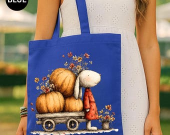 Funny Animal Halloween Tote Bag, Fall Season Cute Critter Carryall, Spooky Autumn Shopper, Whimsical October Gift