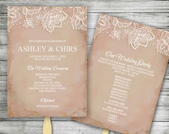 diy wedding program editable ms word template floral etsy