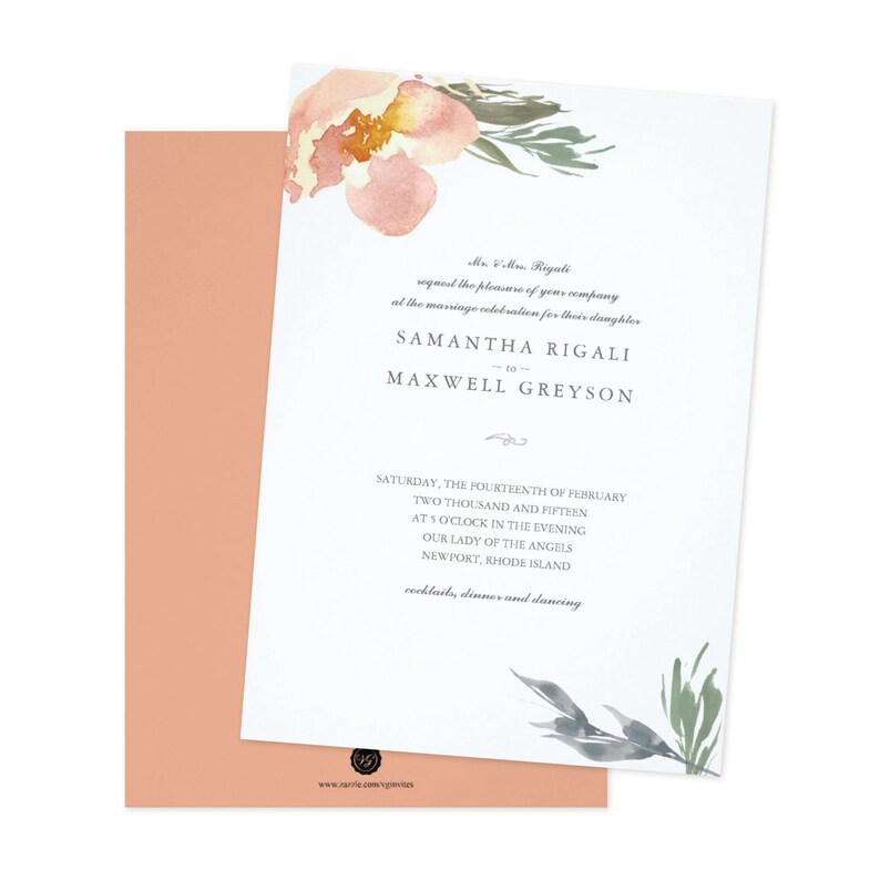 Burnt Orange Floral Greenery Leaves Boho Wedding Invite Suite Envelopes Printed WEDDING INVITATION SET Wedding Website Card /& Reply Card