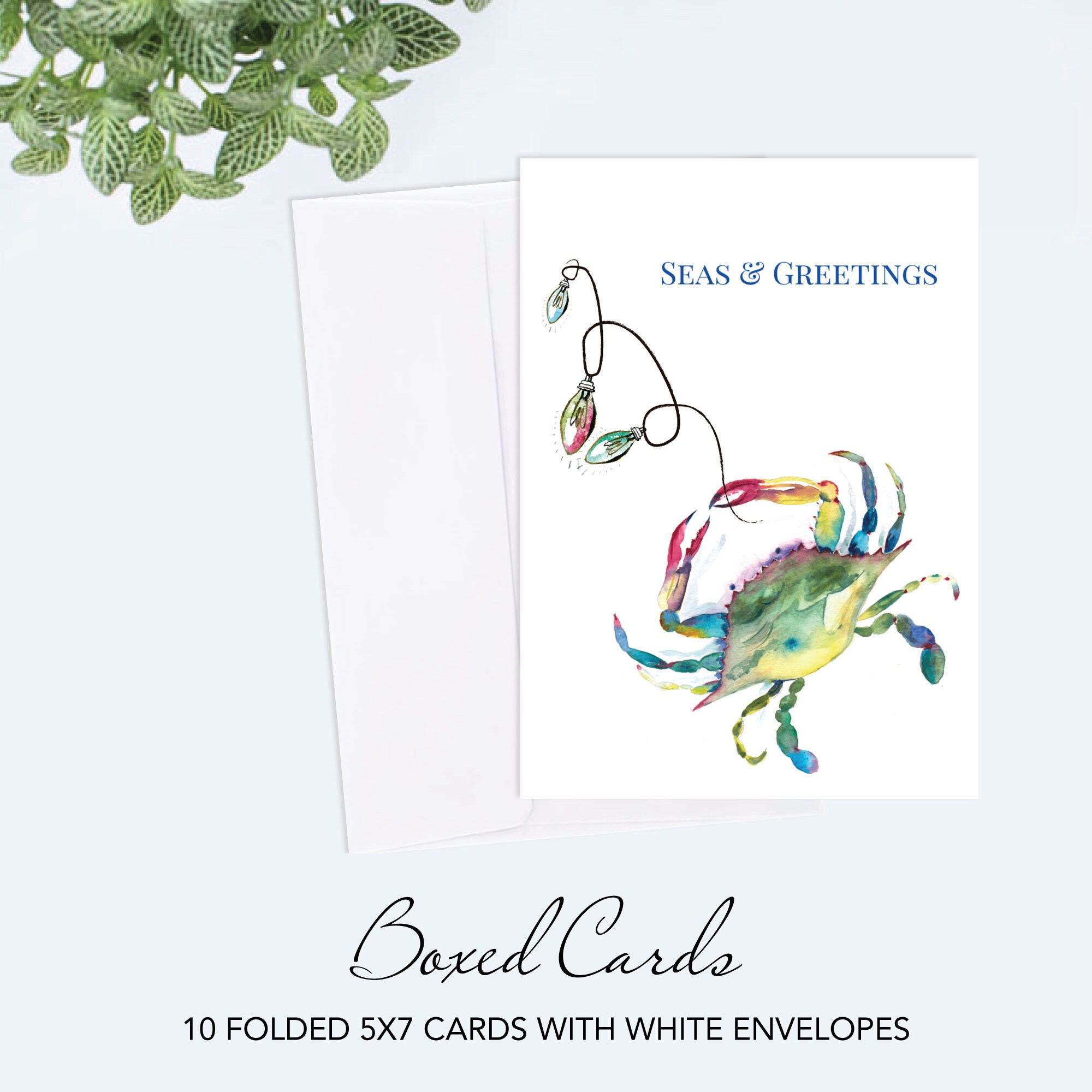 10 Cards Coastal Christmas Seas and Greetings Card Designed | Etsy