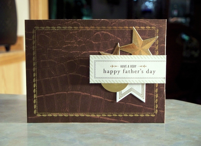 Dark Brown Alligator Pattern with Gold Foil Accents Gift Card Holder Handmade Father/'s Day Wallet Card