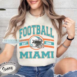 Comfort Colors® Miami Football Vintage Style T-shirt, Miami Football Sweatshirt, Crewneck sweatshirt Retro Miami Football Fan Gift