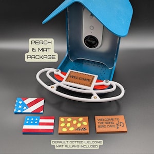 The Welcome Buddy + Additional Mats! - Premium Perch For Bird Buddy | Welcome Mat Attachment | Perch Extension With Extra Mounting Points