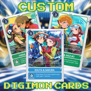 Personalisierte Tcg-inspirierte Digimon Karte | Benutzerdefiniertes Haustier oder Charakter Geschenk | Einzigartiger Geburtstag oder Geschenk Jahrestag