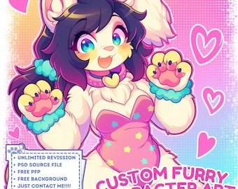 Commission d'art à fourrure personnalisée | Illustration de personnage à fourrure | PFP à fourrure | Art anthropomorphique | Fursona | SFW | Téléchargement numérique