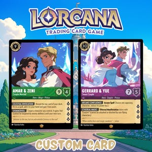 Spersonalizowana karta Lorcana, ilustracja Disney Lorcana, sztuka Lorcana, prezent urodzinowy, urodziny, rocznica, pary, portret pary, rodzina, zwierzak