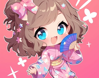 Chibi Anime Character Commision | Digital Art, Profile Icon, Vtuber Avatar, PFP, Chibi Vtuber, Profile Picture