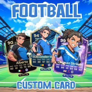 Benutzerdefinierte Fußballkarte | Personalisierte FutCard Geschenk für Ihn, Sohn, Vater | Fußballer des Monats Style | Einzigartiges Geschenk für Fans