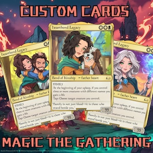 Spersonalizowana karta MTG, ilustracja Magic The Gathering, zlecenie, sztuka MTG, prezent urodzinowy, urodziny, rocznica, pary, portret pary, zwierzak