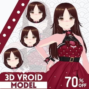 Custom 3D Vroid VTuber Model | Convert Live2D to Vroid, Anime Avatar, VRChat Ready, Unity Rigging, 3D Avatar, Streaming Character Model