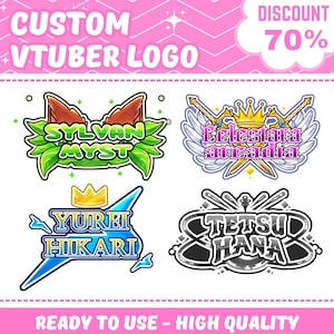 Custom Cute Vtuber Logo | Vtuber Logo, Custom VTuber Logo Commission, Cute Logo, Chibi Logo, Kawaii Logo Text, PNGTuber Logo, GIFTuber Logo