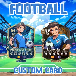Carta da calcio personalizzata / Regalo FutCard personalizzato per lui, figlio, papà / Stile Calciatore del mese / Regalo unico per i tifosi