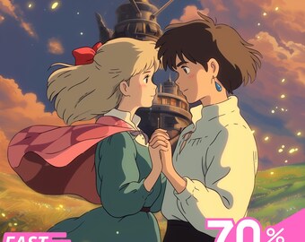 Custom Ghibli Portrait from Photo | Personalized Anime Drawing | Portrait Gift Anime for Anniversary, Wedding, Birthday, Pet or Family