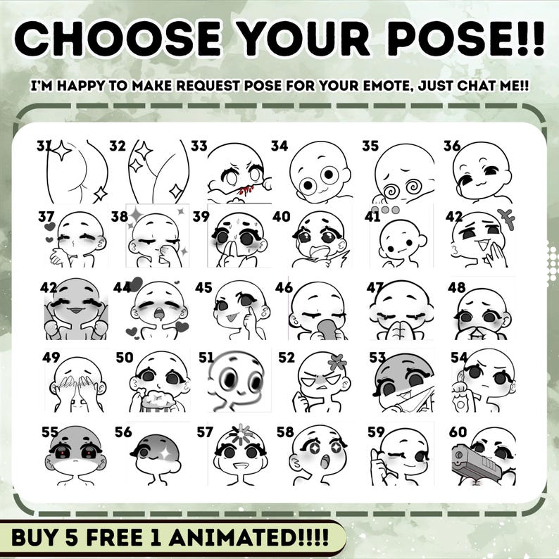 Custom Animated Emotes for Twitch Discord Kick, Chibi Anime Emotes ...