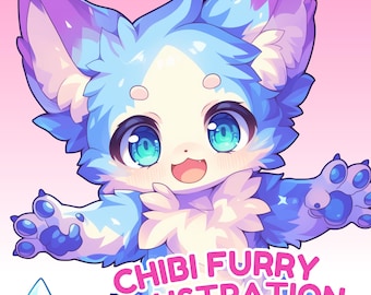 Custom Furry Art Commission | Personalized Anthro Character Portrait | Chibi Furry Character | PFP For Twitch, Youtube, X (Digital File)