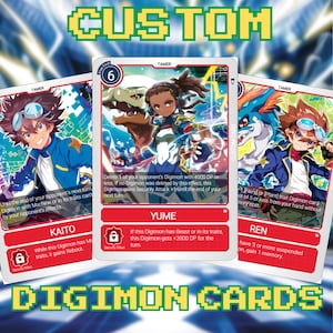 Tarjeta Digimon personalizada inspirada en TCG / Regalo de mascota o personaje personalizado / Regalo único de cumpleaños o aniversario
