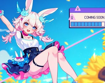 Custom VTuber Starting Soon Screen, Anime Stream Overlay, Twitch Starting Soon Overlay, Streaming Package
