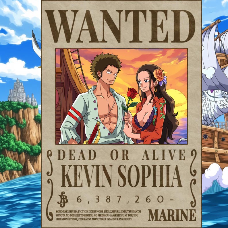 Custom Anime Portrait, Custom Anime Wanted Poster, Personalized Pirate Anime Gift, Printable Wall Art, Anniversary Gift, One Piece Portrait, Custom Wanted Poster, One Piece Fan Art, Pirate Anime Portrait, Anime Mugshot, Personalized Anime Art, Anime Couple Portrait, Unique Anime Gift, Digital Anime Art, Anime Wall Decor, One Piece Inspired Gift, Manga Style Portrait, Anime Illustration, Otaku Gift, Custom Anime Drawing, Luffy Wanted Poster, Hand-Drawn Anime, Pirate Bounty Poster
