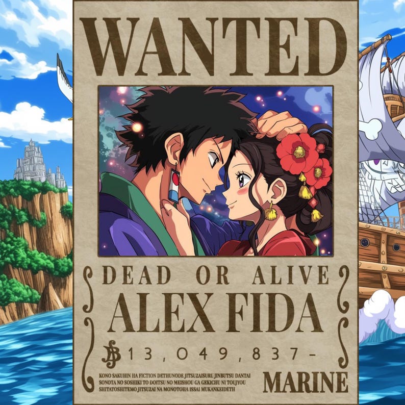 Custom Anime Portrait, Custom Anime Wanted Poster, Personalized Pirate Anime Gift, Printable Wall Art, Anniversary Gift, One Piece Portrait, Custom Wanted Poster, One Piece Fan Art, Pirate Anime Portrait, Anime Mugshot, Personalized Anime Art, Anime Couple Portrait, Unique Anime Gift, Digital Anime Art, Anime Wall Decor, One Piece Inspired Gift, Manga Style Portrait, Anime Illustration, Otaku Gift, Custom Anime Drawing, Luffy Wanted Poster, Hand-Drawn Anime, Pirate Bounty Poster